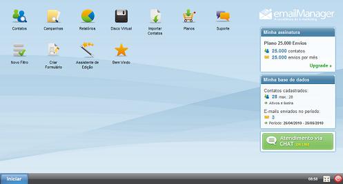 Desktop padro do nosso sistema de email marketing
