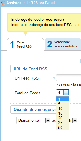 opo de escolher a quantidade de feeds