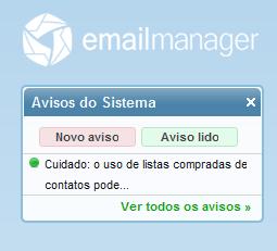 Widget Avisos do Sistema